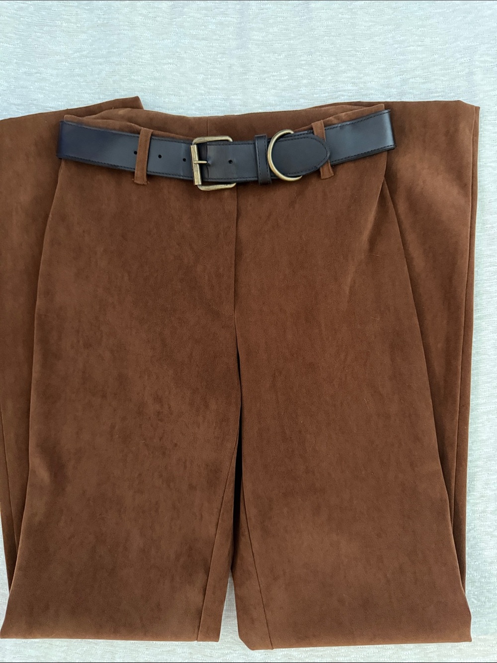 Laundry By Shelli Segal Brown High-Waist Wide Leg Trousers withBelt - Picture 4 of 6